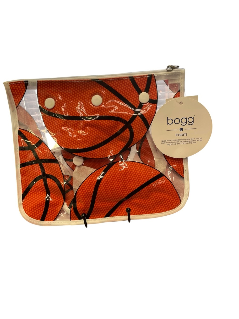 BOGG BAG Clear Cosmetic Insert with Orange Basketball Motif